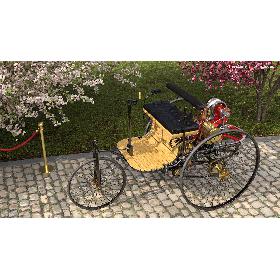 3D Benz Patent Motorwagen Rigged